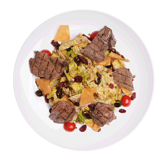 سالاد کرنبری(استیک گوشت)